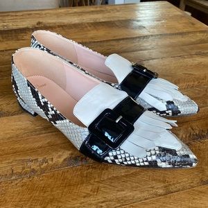 J. CREW LEATHER DRIVING SHOES SNAKE PRINT FRINGE MADE IN MOROCCO 9